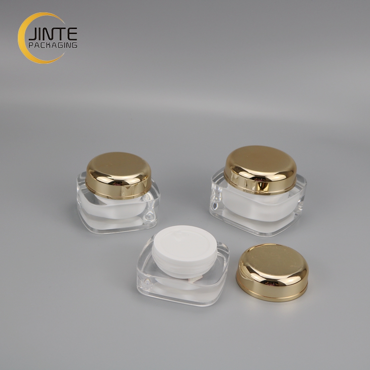 5g 15g 30g 50g 100g 200g Cosmetic Packaging Double Wall Gold Cap Acrylic Face Cream Jar