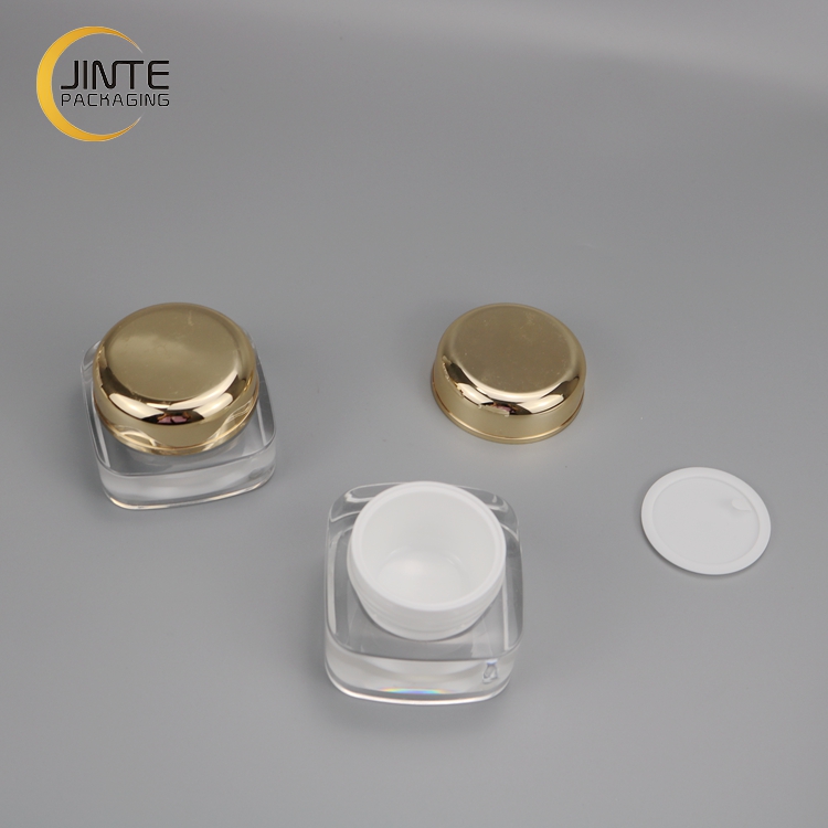 5g 15g 30g 50g 100g 200g Cosmetic Packaging Double Wall Gold Cap Acrylic Face Cream Jar