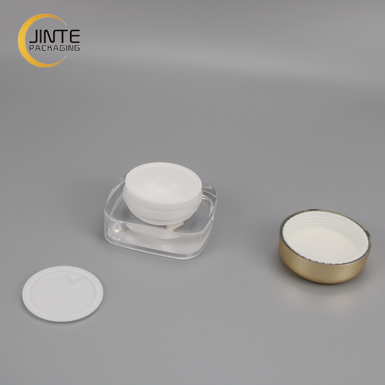 5g 15g 30g 50g 100g 200g Cosmetic Packaging Double Wall Gold Cap Acrylic Face Cream Jar