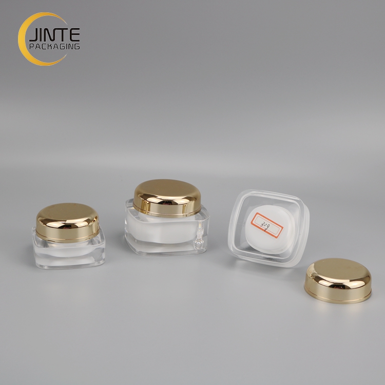 5g 15g 30g 50g 100g 200g Cosmetic Packaging Double Wall Gold Cap Acrylic Face Cream Jar