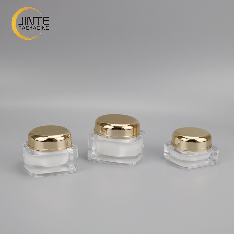 5g 15g 30g 50g 100g 200g Cosmetic Packaging Double Wall Gold Cap Acrylic Face Cream Jar