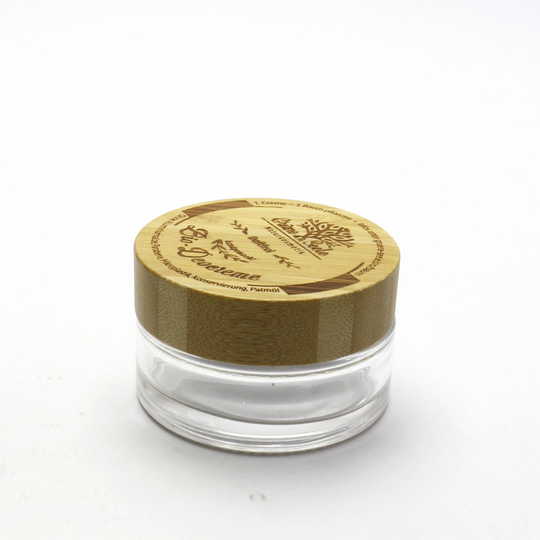5g 15g 30g 50g 100g Bamboo Wooden lid clear glass Cream Jar for cosmetic GJ-231RL