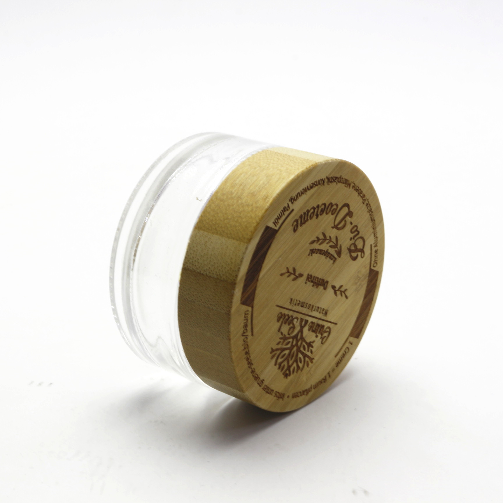 5g 15g 30g 50g 100g Bamboo Wooden lid clear glass Cream Jar for cosmetic GJ-231RL