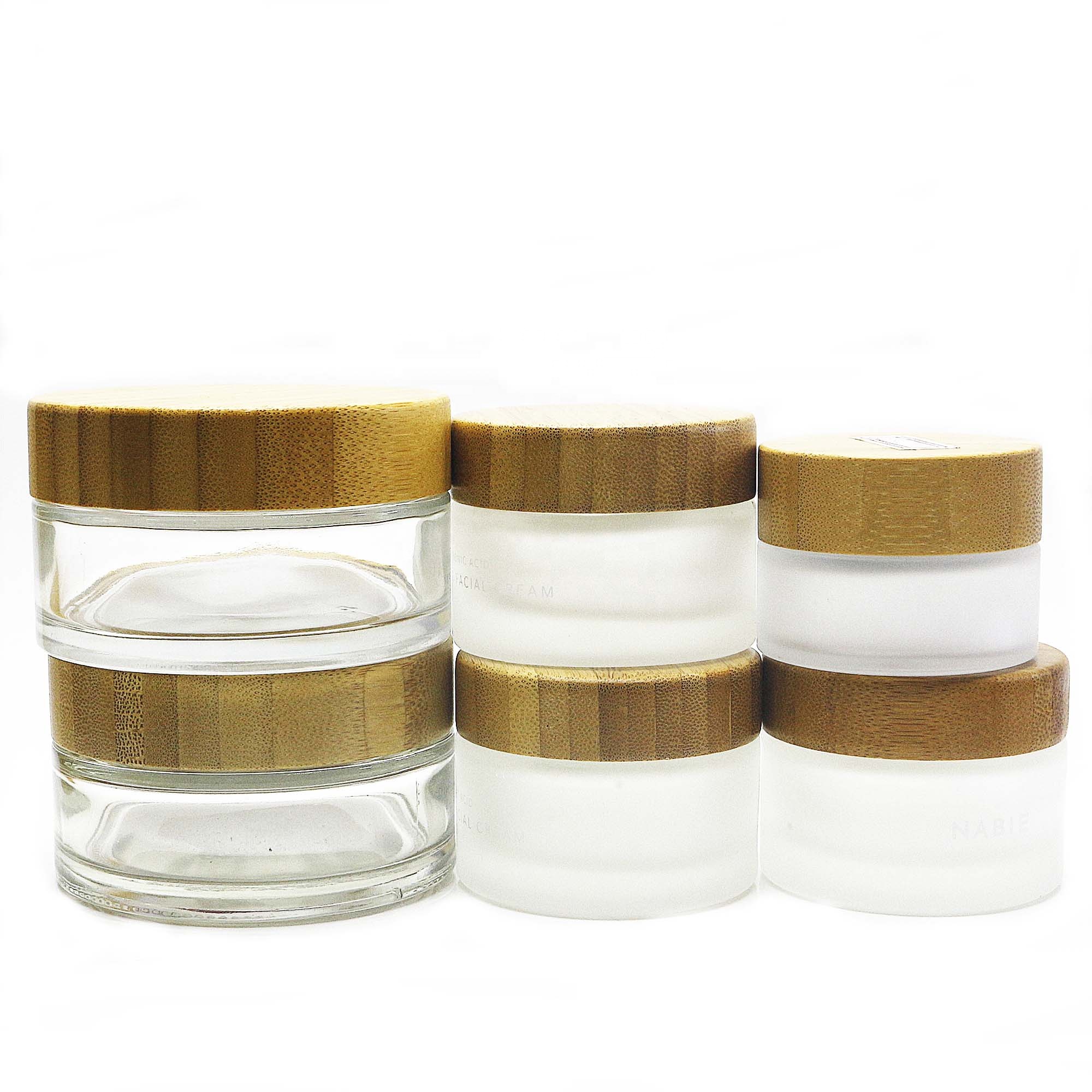 5g 15g 30g  50g 100g bamboo cap exotic spices glass jars with inner  in stock   GJ-KL28