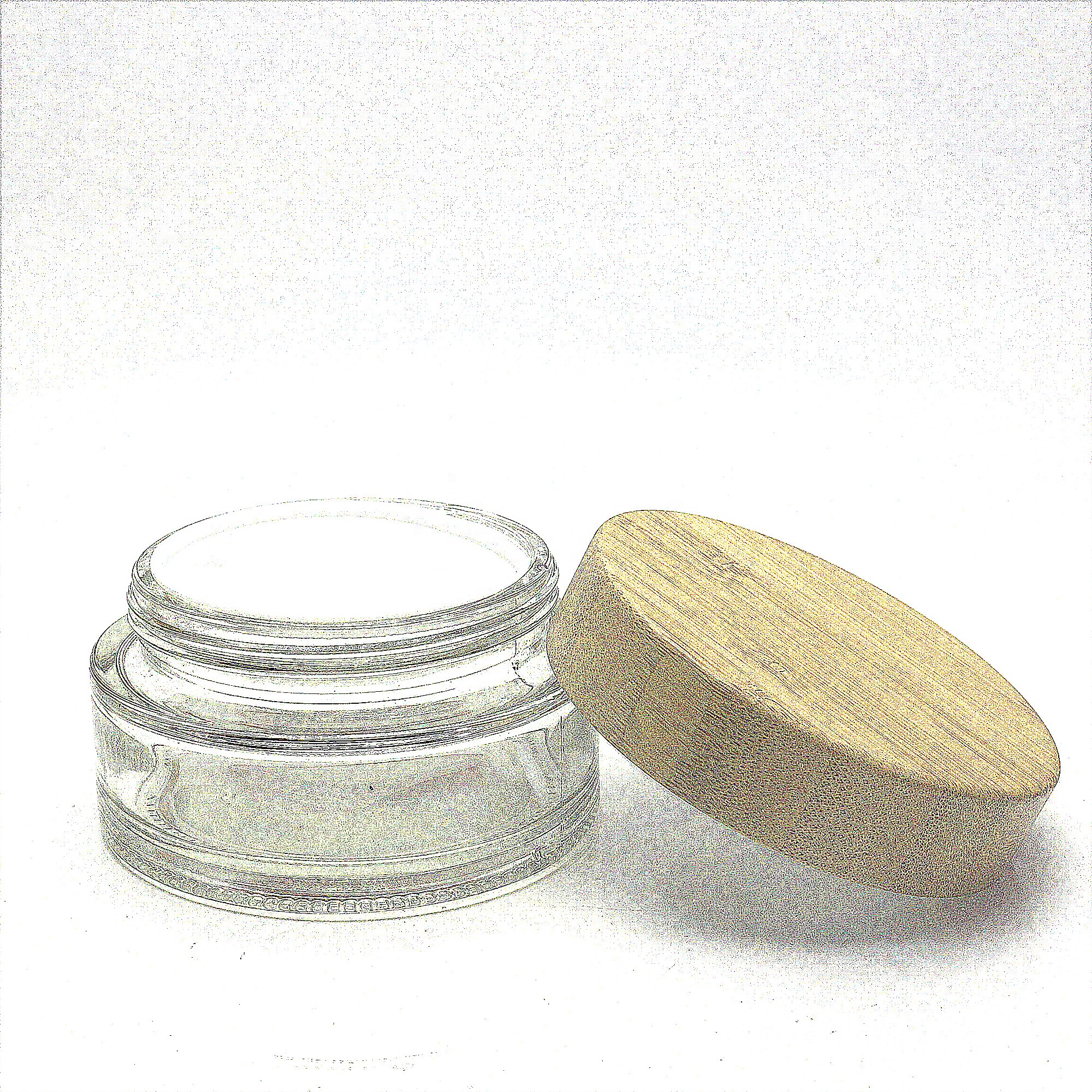 5g 15g 30g 50g 100g bamboo cap exotic spices glass jars with inner in stock GJ-KL28