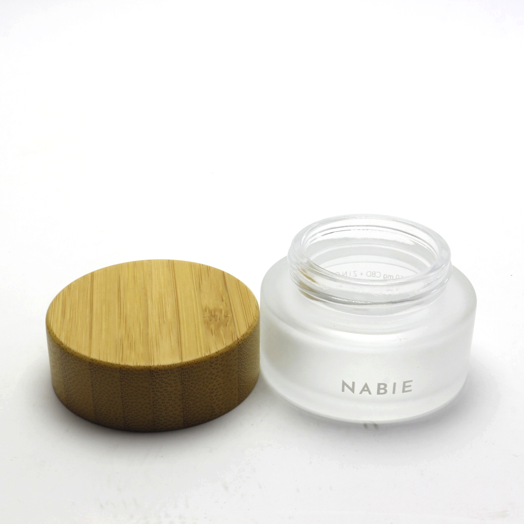 5g 15g 30g 50g 100g clear frosted glass Jar for Eye Cream with wooden lid GJ-230RL