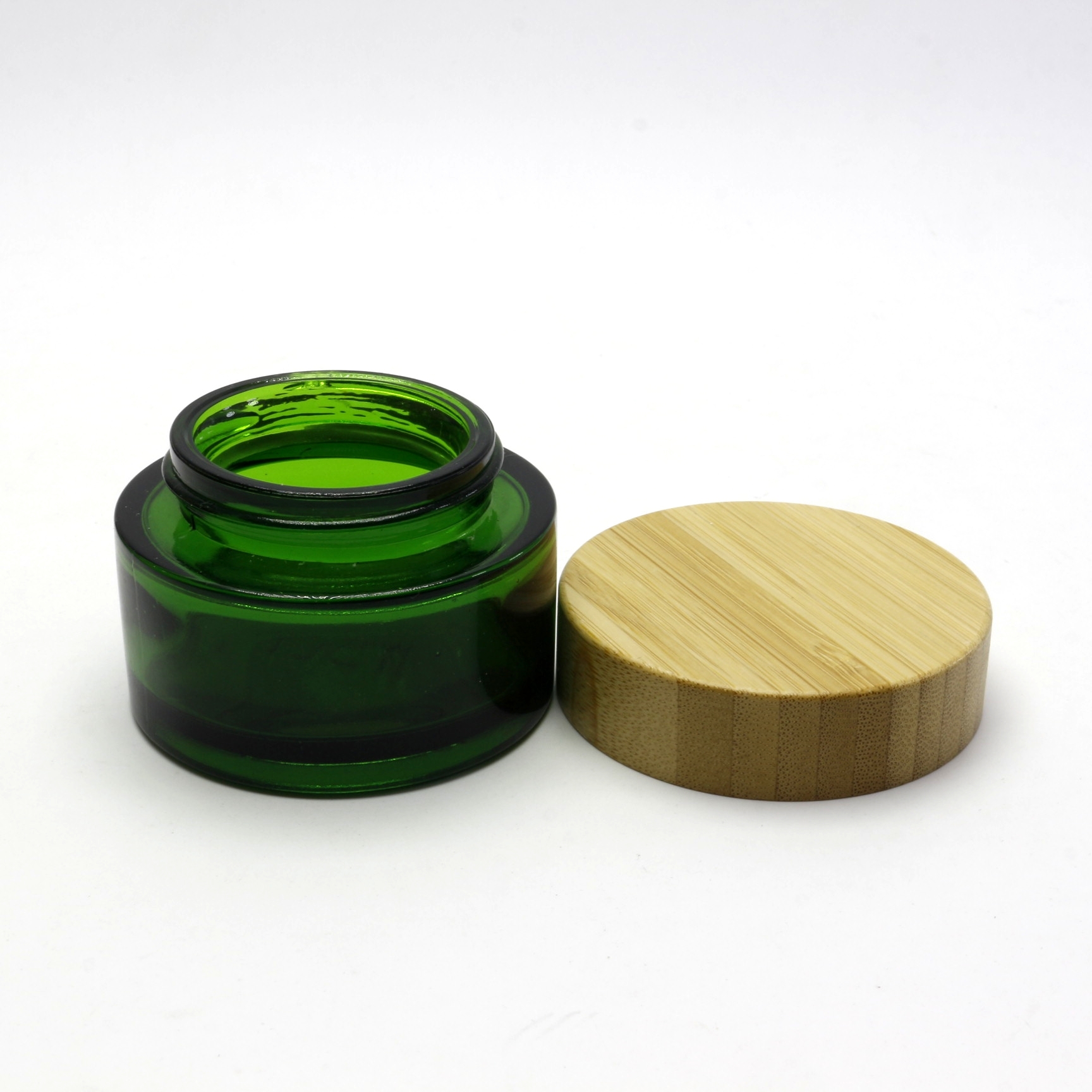 5g 15g 30g 50g 100g cosmetic glass jar for face cream with Eco-friendly bamboo lid GJ-229RL
