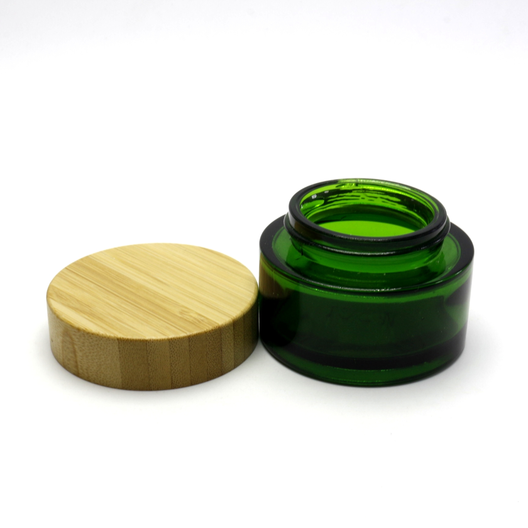 5g 15g 30g 50g 100g cosmetic glass jar for face cream with Eco-friendly bamboo lid GJ-229RL