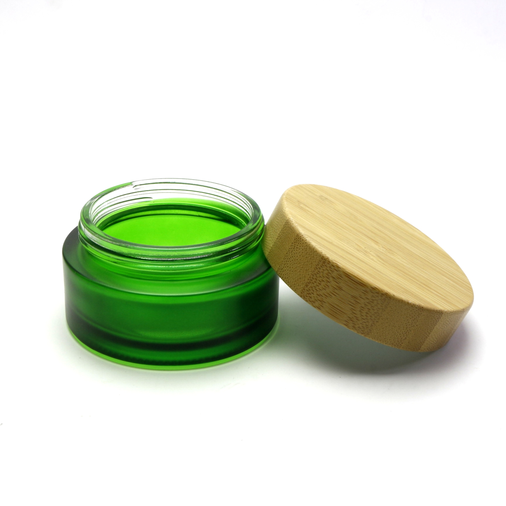 5g 15g 30g 50g 100g eco friendly glass jars with nature bamboo lid BJ-197R