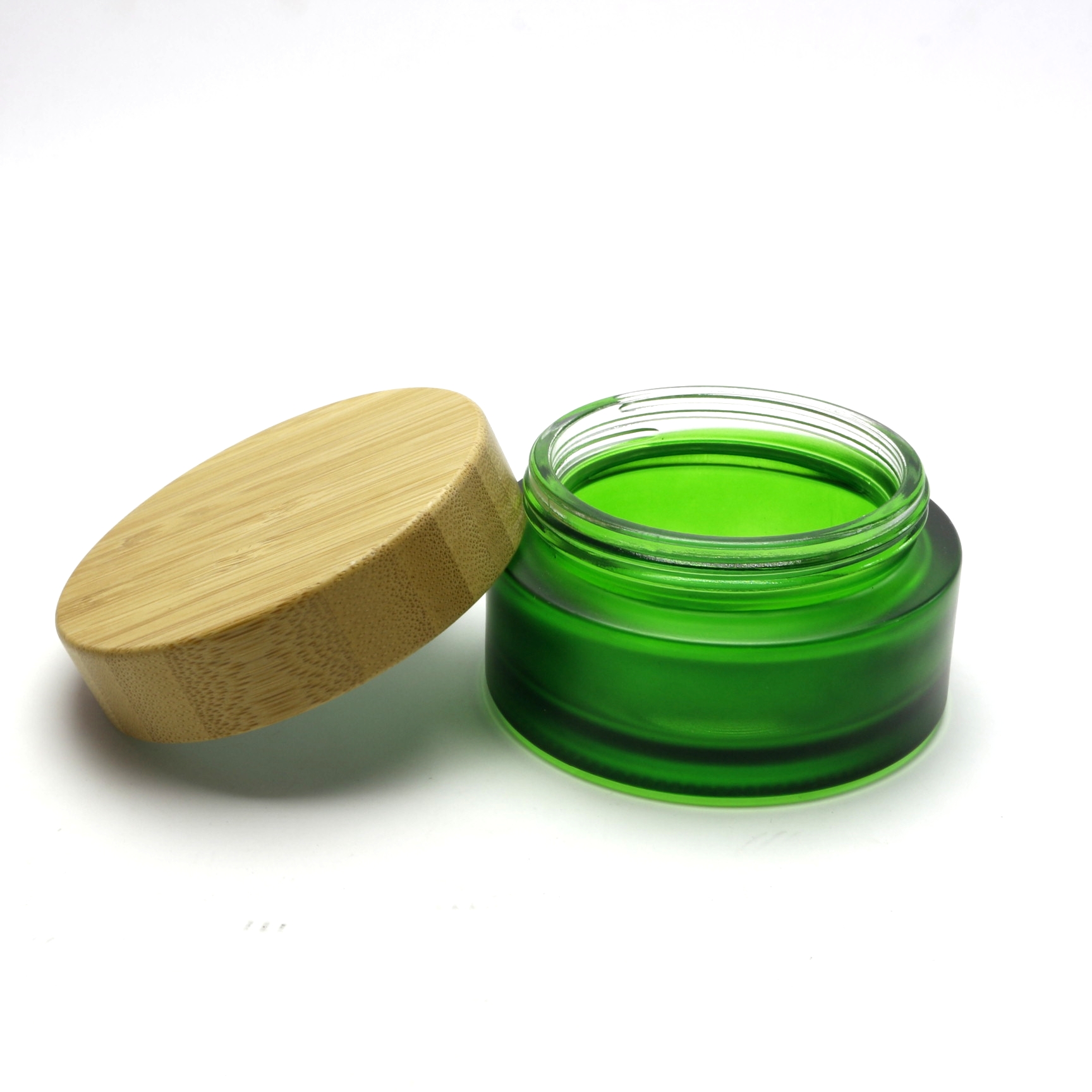 5g 15g 30g 50g 100g eco friendly glass jars with nature bamboo lid BJ-197R