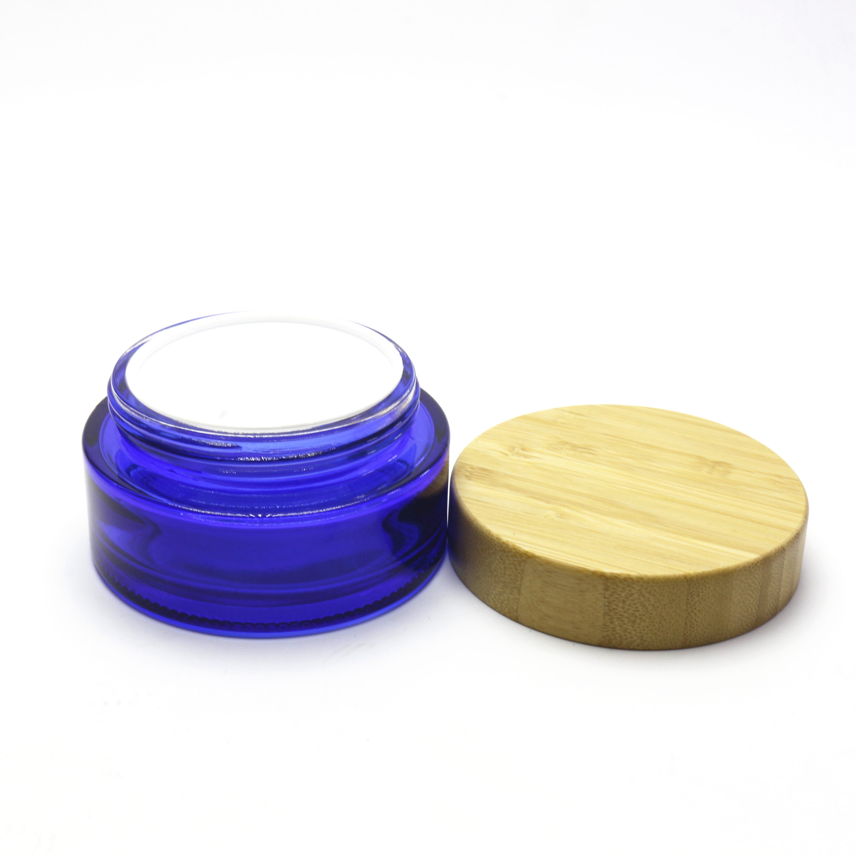 5g 15g 30g 50g 100g face cream glass jar with bamboo lid for cosmetic GJ-227RL