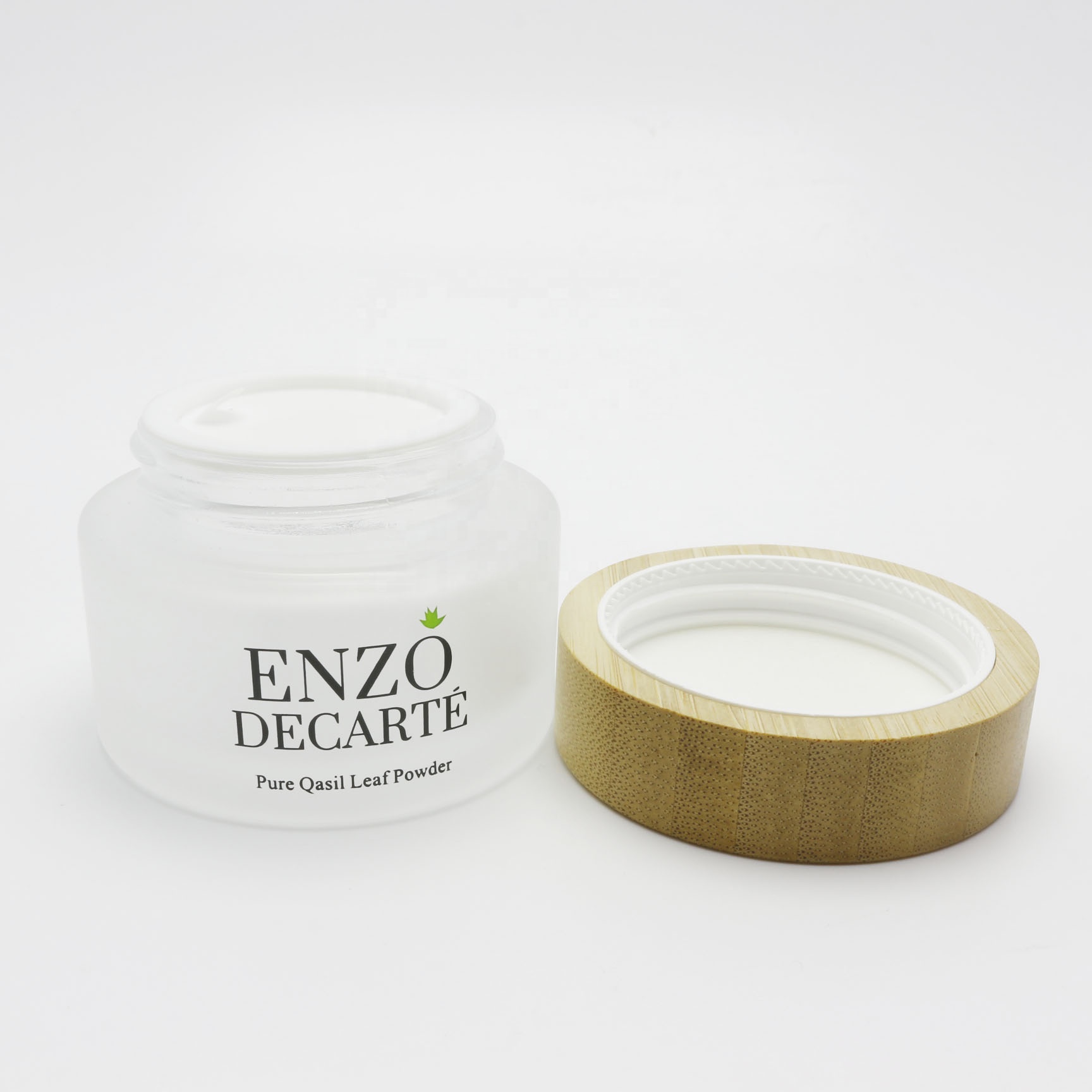 5g 15g 30g 50g 100g frosted face cream cosmetic jars glass jars with engraving bamboo lid GJ-249K