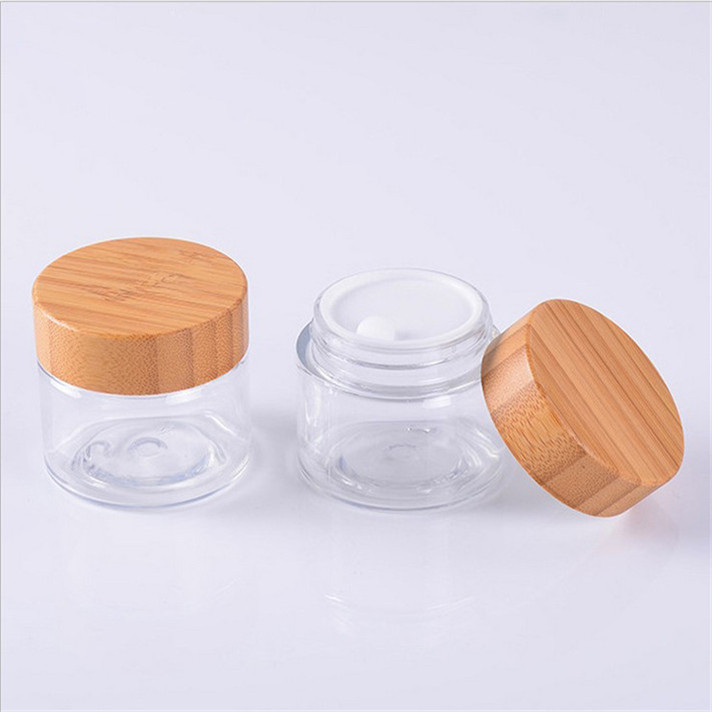 5g 15g 30g 50g 100g frosted face cream cosmetic jars glass jars with wooden caps engraving bamboo lid