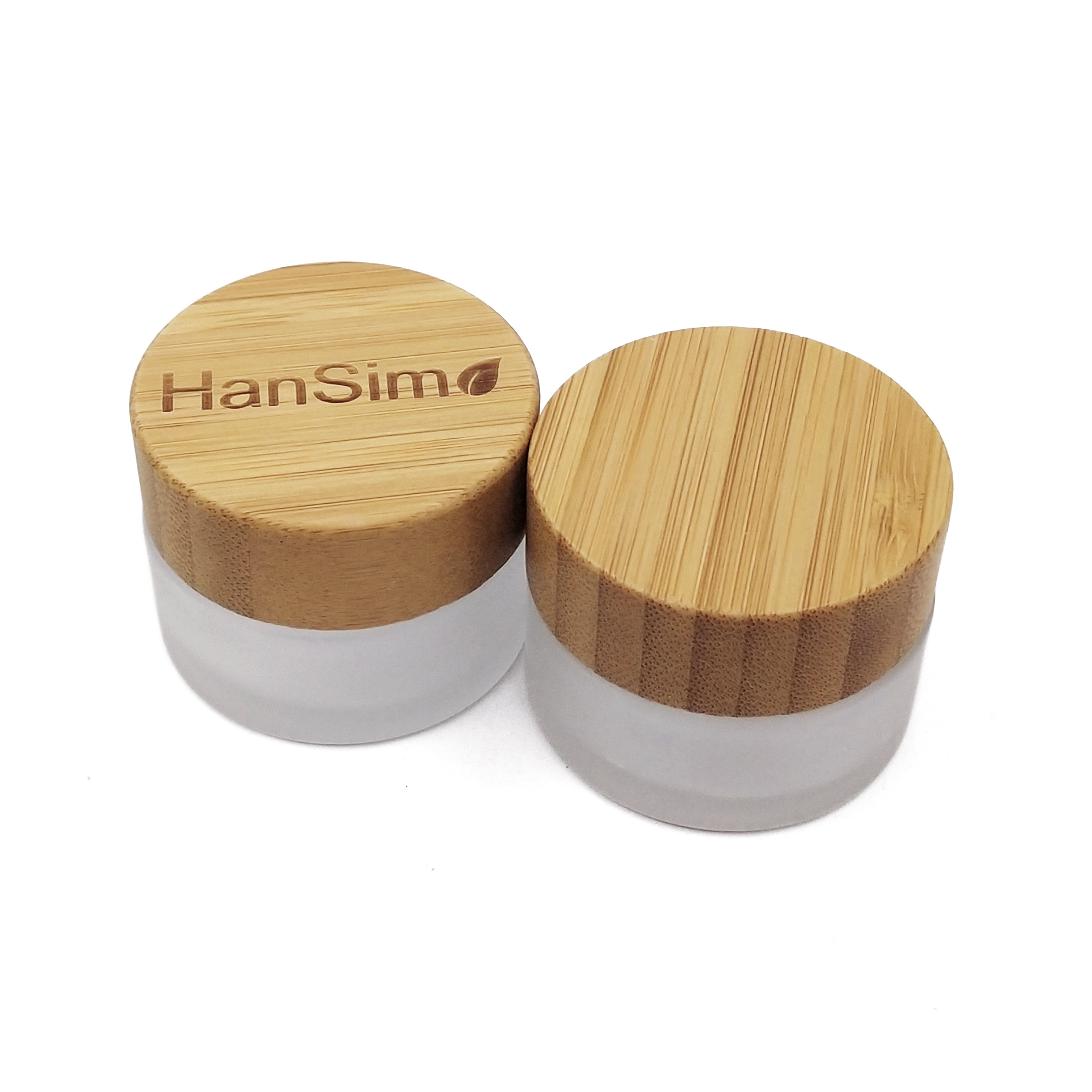 5g 15g 30g 50g 100g frosted glass bamboo cap cosmetic cream jar/container cosmetic packaging