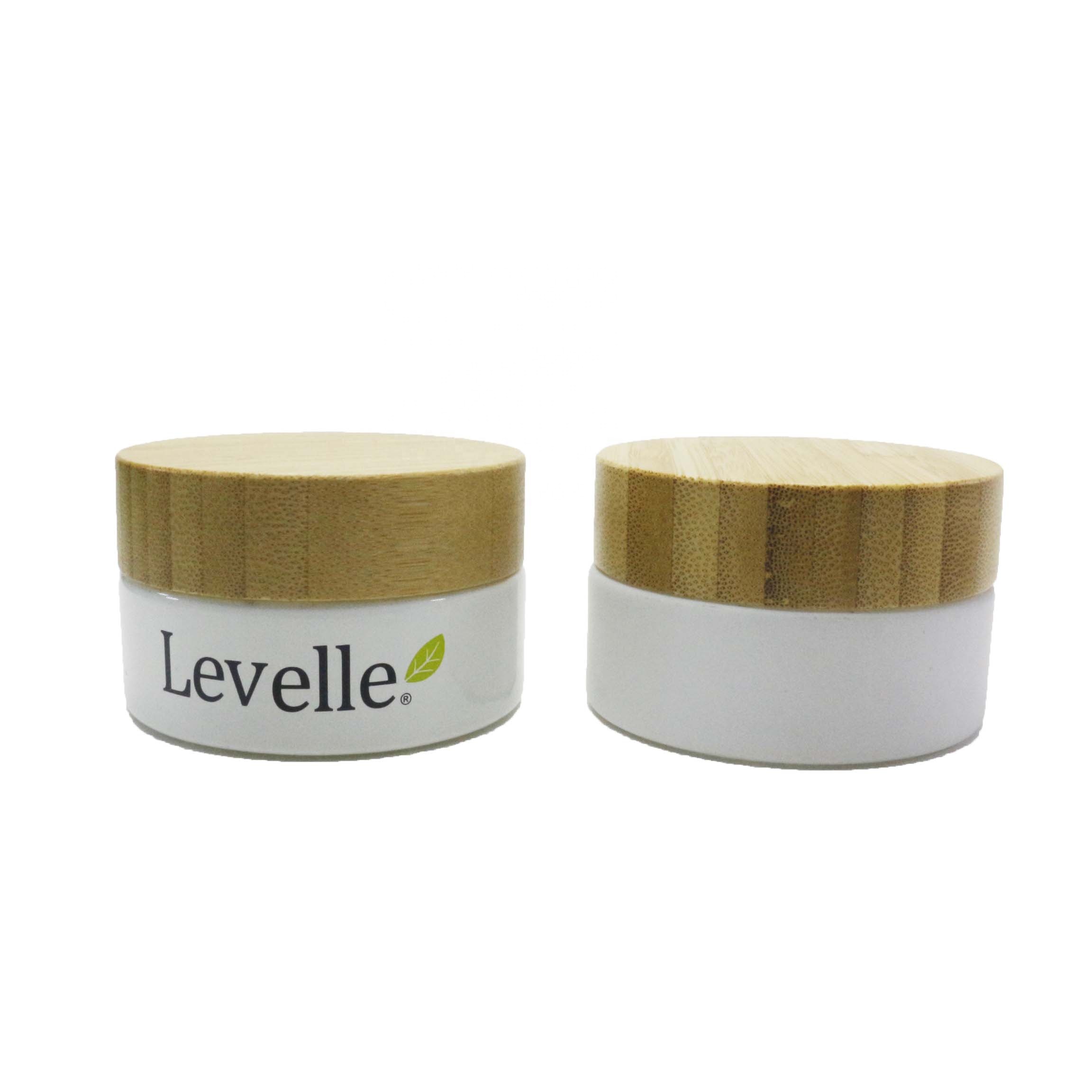 5g 15g 30g 50g 100g frosted green amber black cosmetic glass jar with bamboos screw lid 17Q