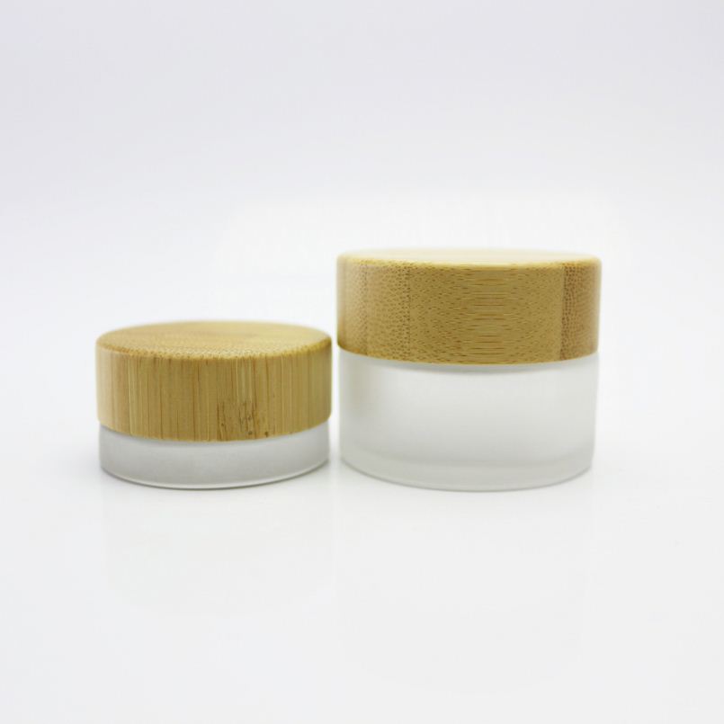 5g 15g 30g 50g 100g glass frosted jar with the bamboo lid GJ-72C