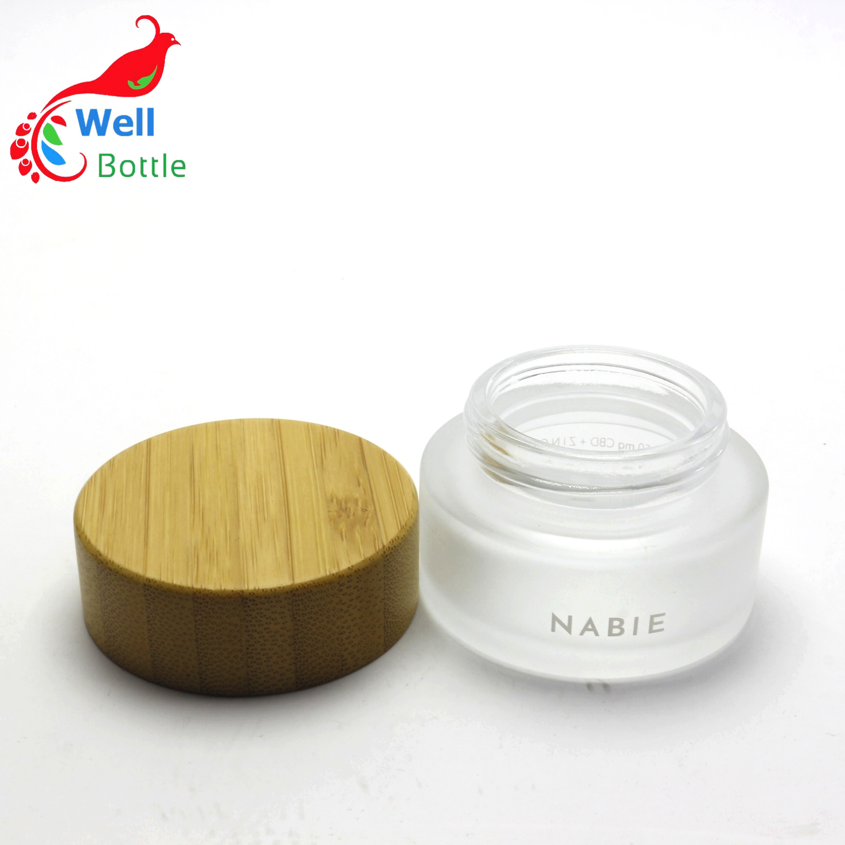 5g 15g 30g 50g 100g glass jar with bamboo lid BJ-152R