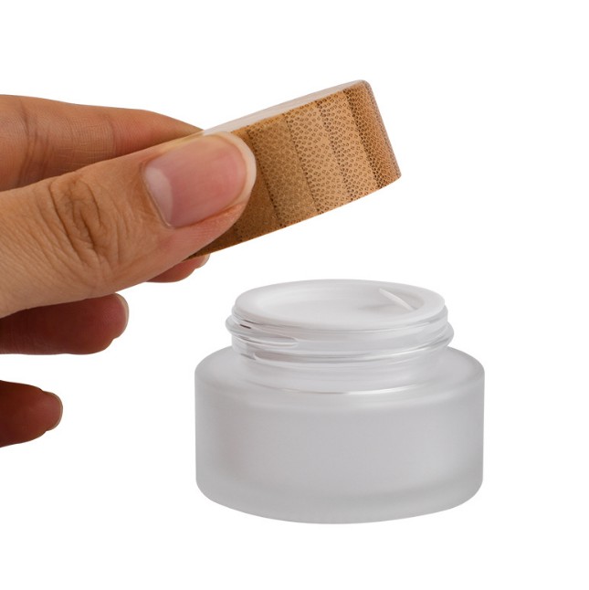 5g 15g 30g 50g 100gjar bamboo lid cosmetic cream jar packaging with 20g glass jar for cosmetic