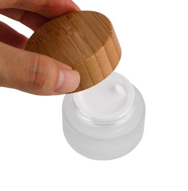 5g 15g 30g 50g 100gjar bamboo lid cosmetic cream jar packaging with 20g glass jar for cosmetic