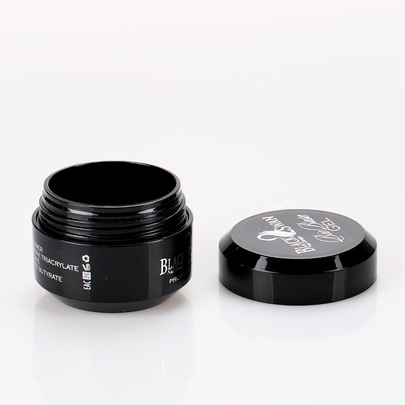 5g 15g 30g 50g Custom Nail Art Glue Container Black Plastic Gel Polish Jar
