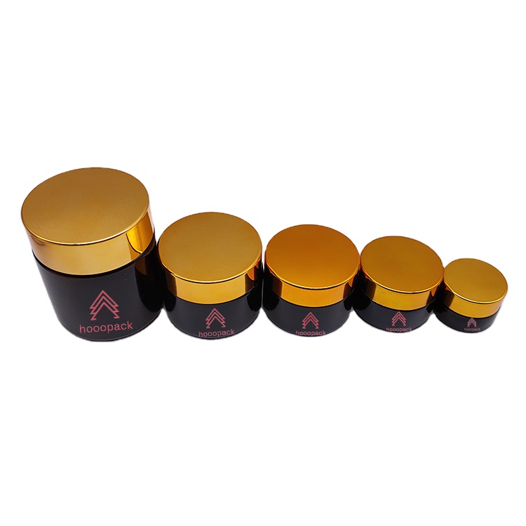 5g 15g 30g 50g Elegant amber cosmetic round package glass face cream jar and container