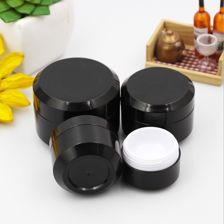 5g 15g 30g black pp nail plastic jar containers makeup with window eye shadow