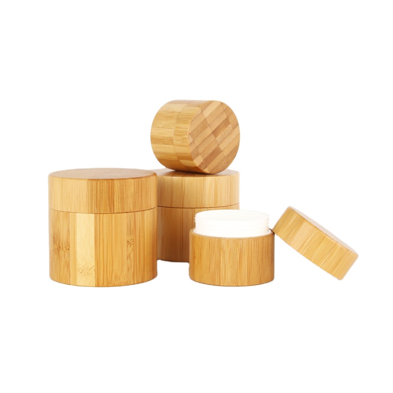 5g 15g 50g 120g cosmetic full bamboo covered plastic cream jar