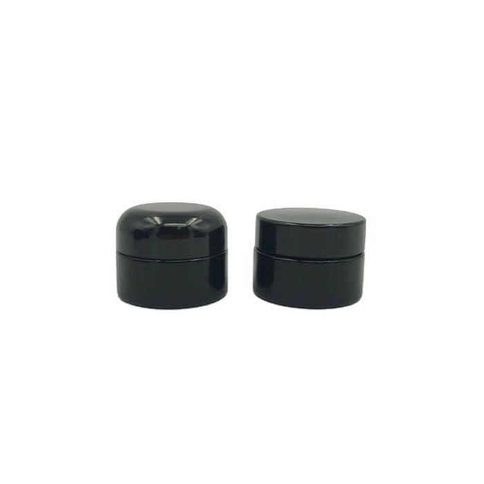 5g- 250g Black Ultraviolet UV Protection Optical Glass Cream Screwtop Jar with Black Bakelite lid