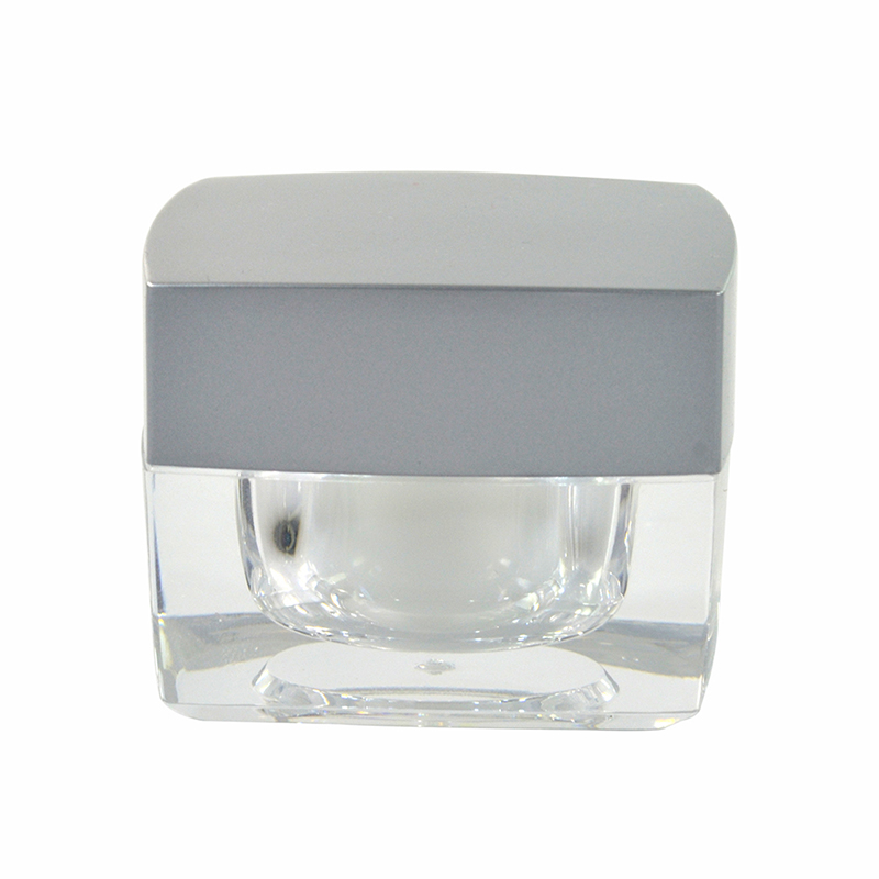 5g 30g plastic acrylic empty square black cosmetic jar with black lid