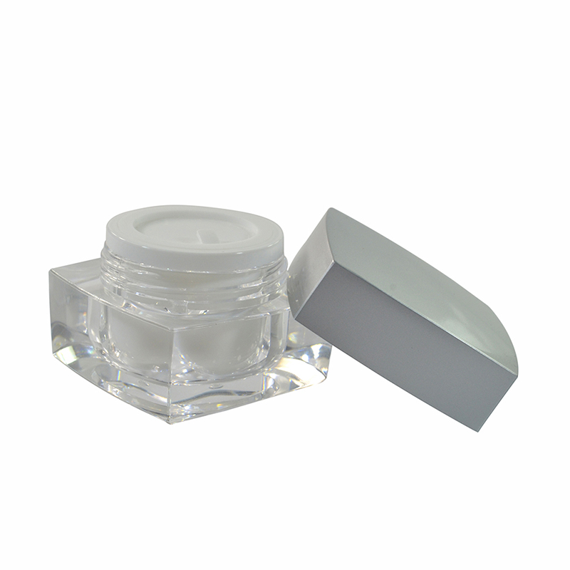 5g 30g plastic acrylic empty square black cosmetic jar with black lid