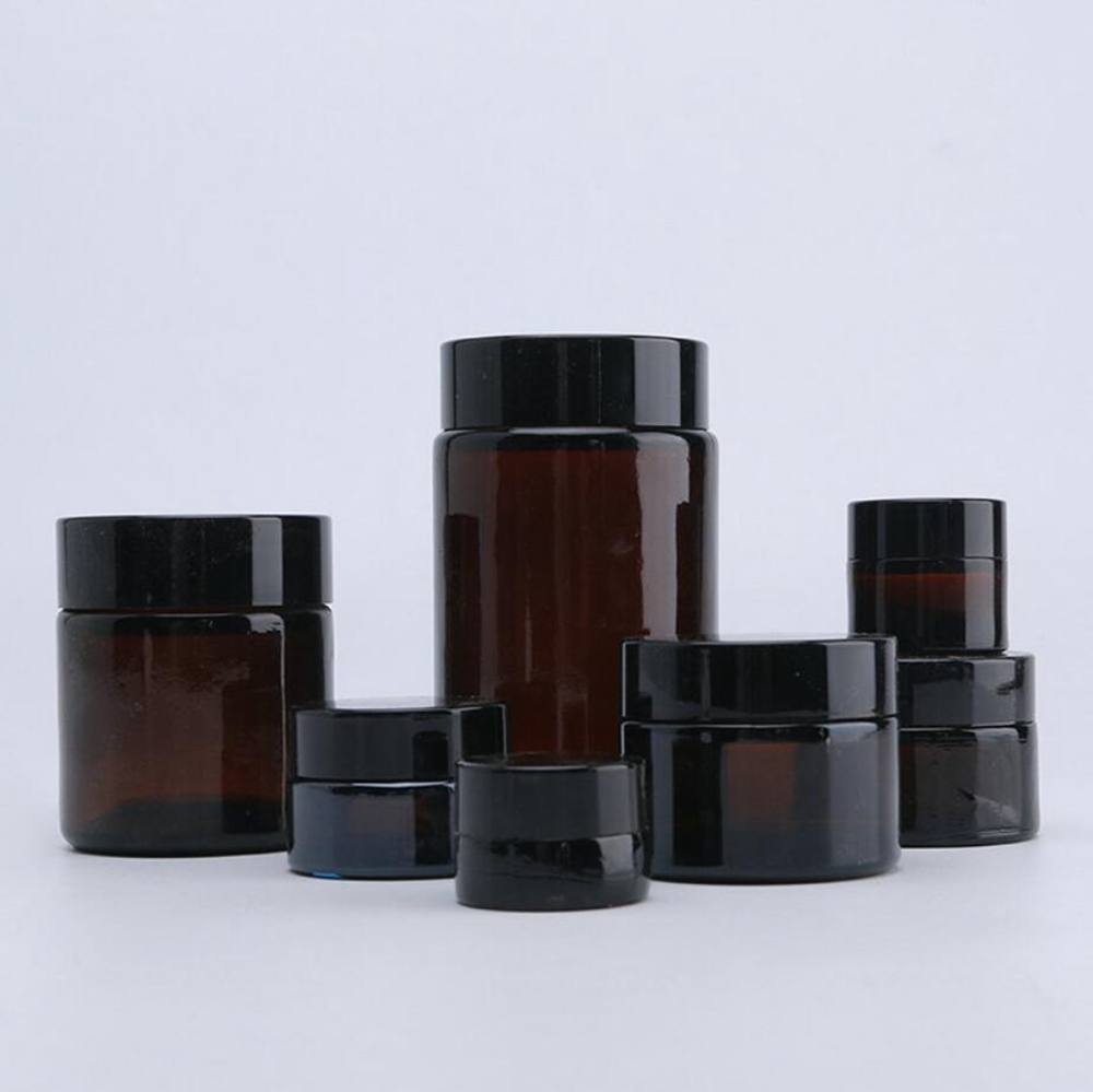 5g 30ml 50ml 100ml 120ml amber cosmetic cream glass jars wholesale