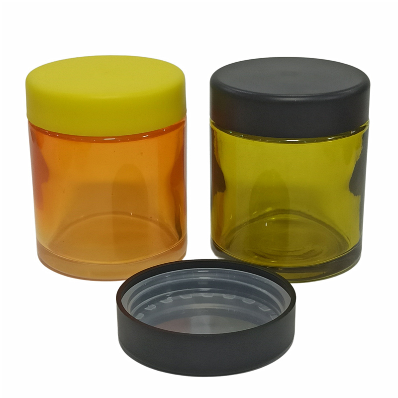 5g 50g 70g 110g 150g 220g black white clear screw child proof weed glass bottles glass jars child proof caps