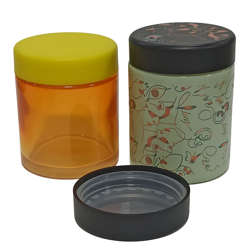 5g 50g 70g 110g 150g 220g black white clear screw child proof weed glass bottles glass jars child proof caps