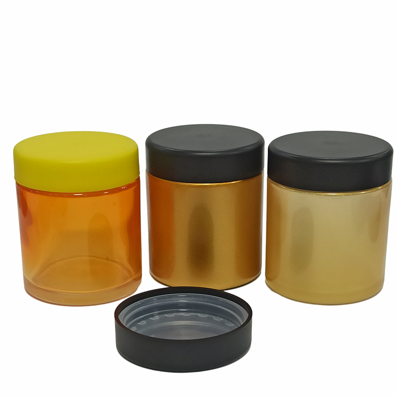 5g 50g 70g 110g 150g 220g black white clear screw child proof weed glass bottles glass jars child proof caps