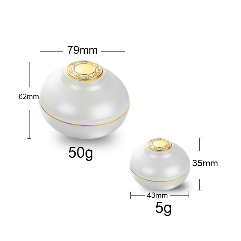 5g 50g Low moq Luxury white cap jar cream acrylic container cream jar for cosmetic plastic cream jars
