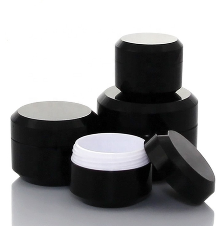 5g 5ml 10ml 15g 30gram 1 oz  plastic empty black cosmetic nail uv gel jar