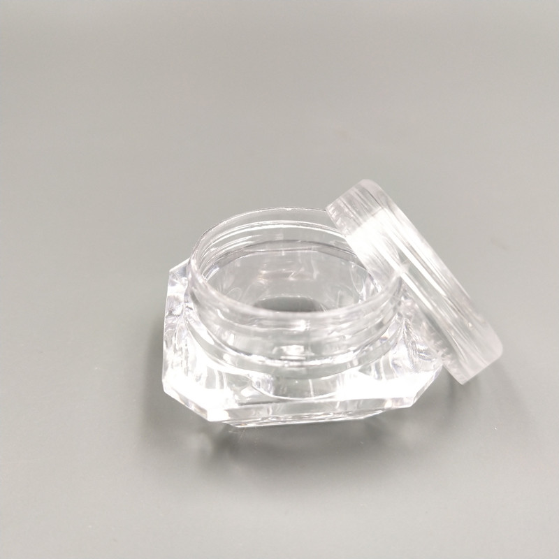 5g/5ml Plastic PS Diamond Empty Container Clear Cosmetic Pot Jars for Eye Shadow, Nails, Powder, Jewelry