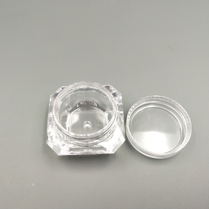 5g/5ml Plastic PS Diamond Empty Container Clear Cosmetic Pot Jars for Eye Shadow, Nails, Powder, Jewelry