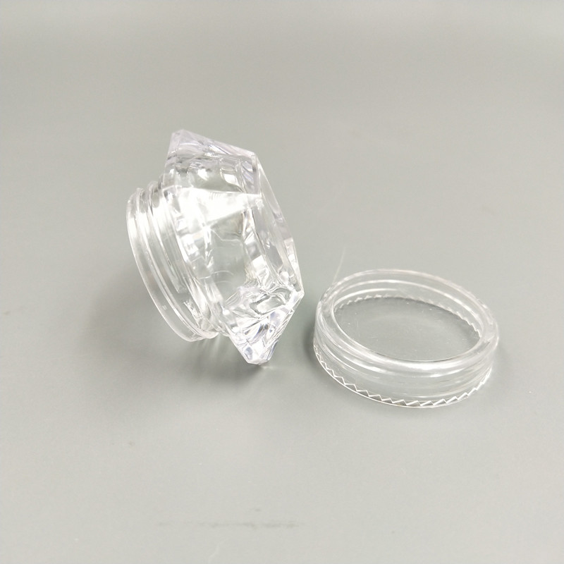 5g/5ml Plastic PS Diamond Empty Container Clear Cosmetic Pot Jars for Eye Shadow, Nails, Powder, Jewelry