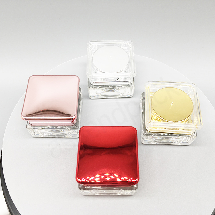 5g 5ml plastic square empty container clear cosmetic pot eye shadow jar nails gel jar loose light powder jewelry jars