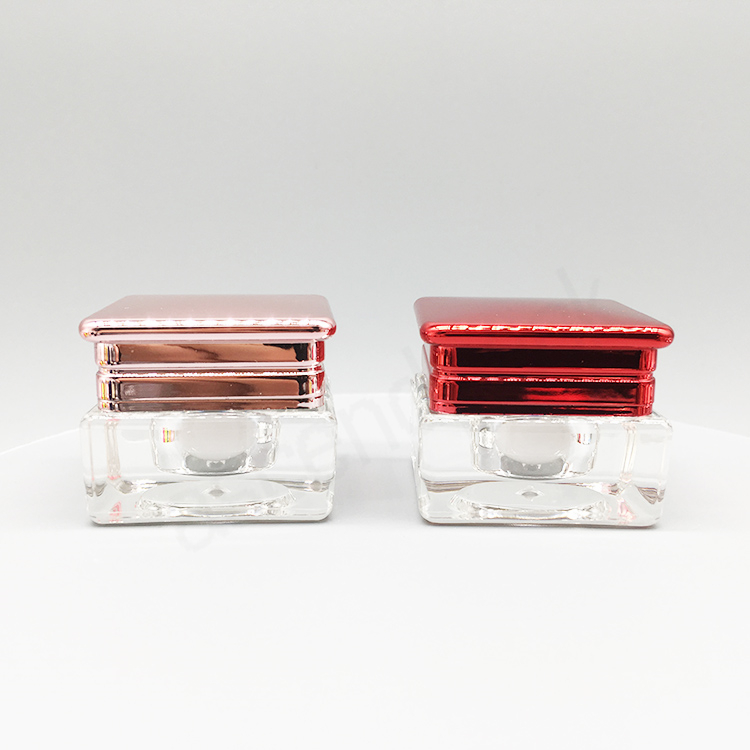 5g 5ml plastic square empty container clear cosmetic pot eye shadow jar nails gel jar loose light powder jewelry jars
