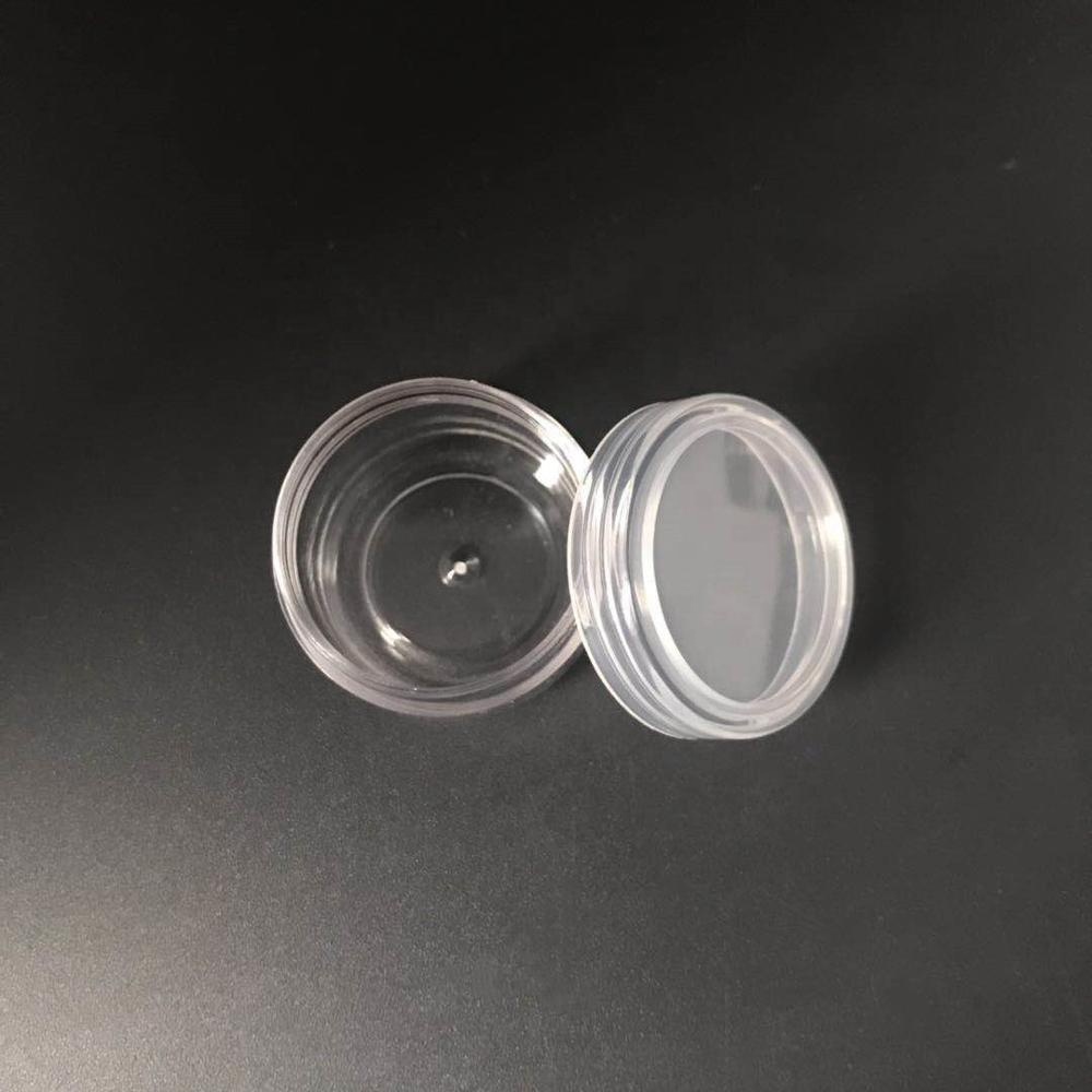 5g 5ml round Transparent PS Small Cosmetic Jar eye cream plastic jar with clear screw lid