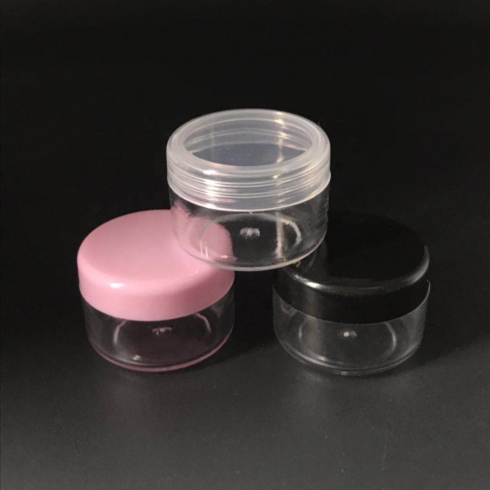 5g 5ml round Transparent PS Small Cosmetic Jar eye cream plastic jar with clear screw lid