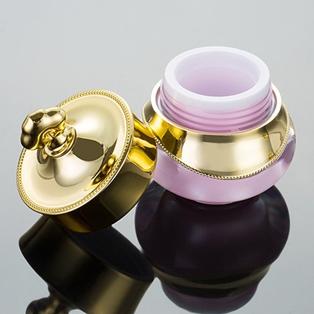 5g Acrylic Cream Jar Silver Crown Lid Empty Cosmetic Jars Gold Pink Skin Care Cream Plastic Acrylic + PP + ABS Crown Shape -