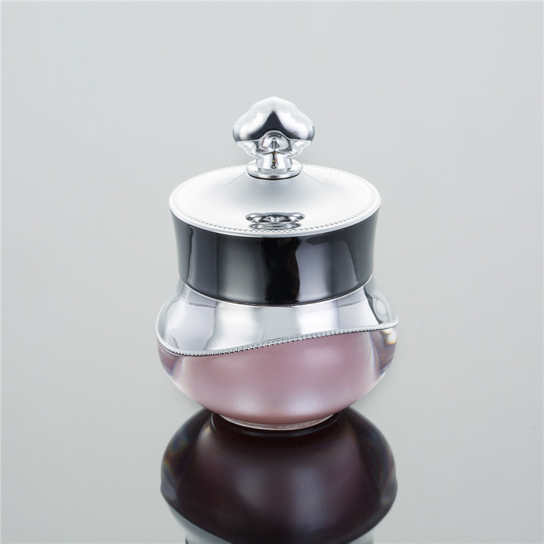 5g Acrylic Cream Jar Silver Crown Lid Empty Cosmetic Jars Gold Pink Skin Care Cream Plastic Acrylic + PP + ABS Crown Shape -