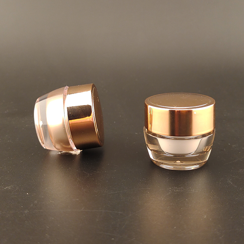 5g Acrylic Jar With Gold Cap 5ml Sample Container For Promotion Eye Cream Gift Cosmetic Sample