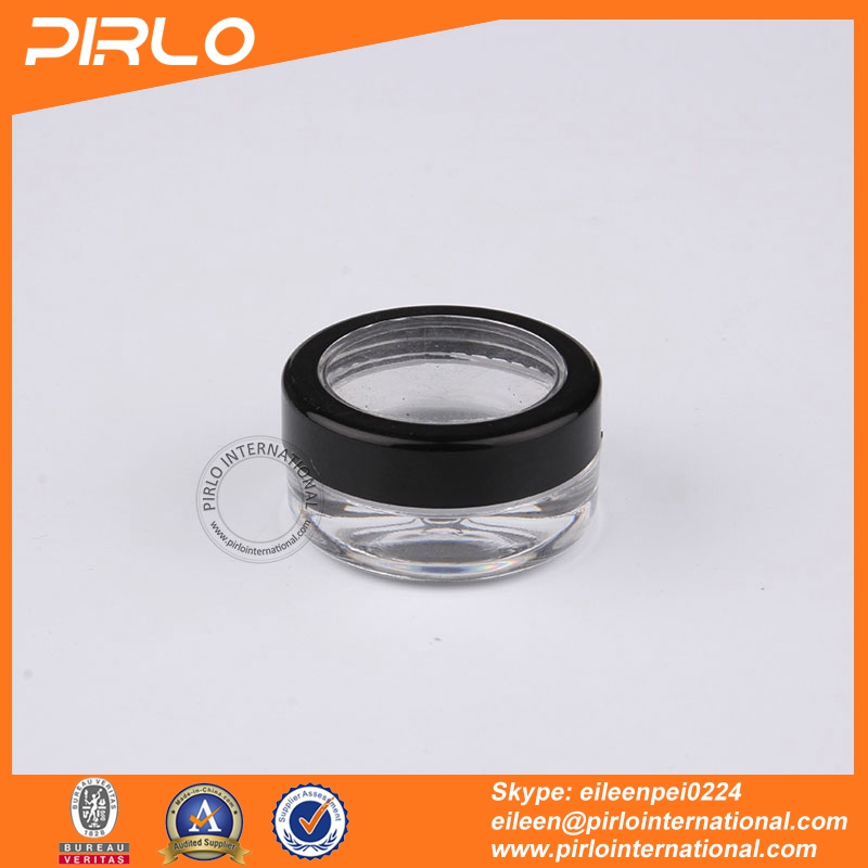 5g Acrylic plastic thick bottom jar with window cap small plastic nail glitter jar loose powder container cosmetic plastic jar