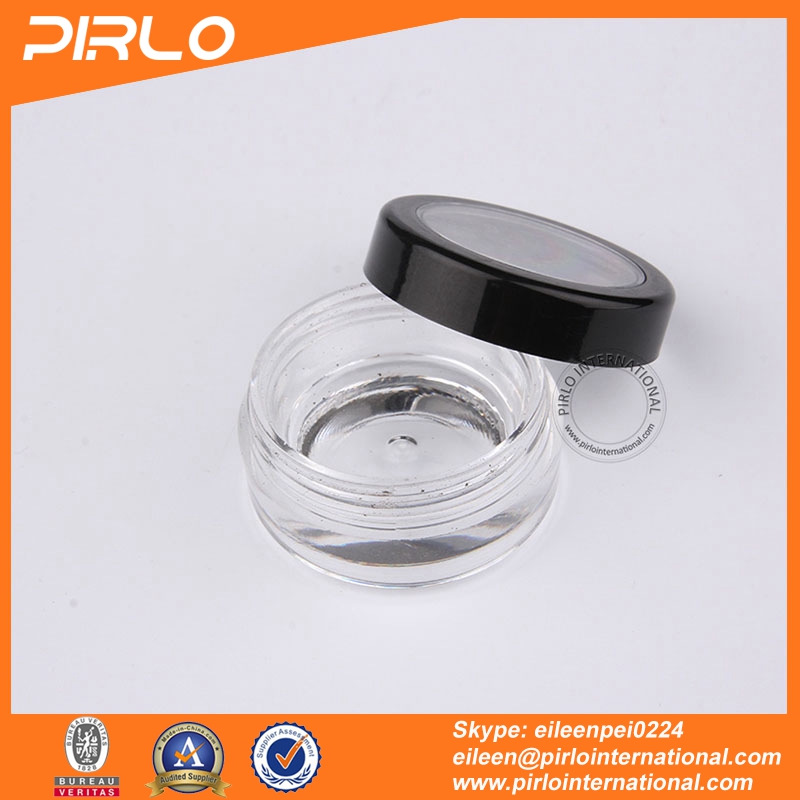 5g Acrylic plastic thick bottom jar with window cap small plastic nail glitter jar loose powder container cosmetic plastic jar