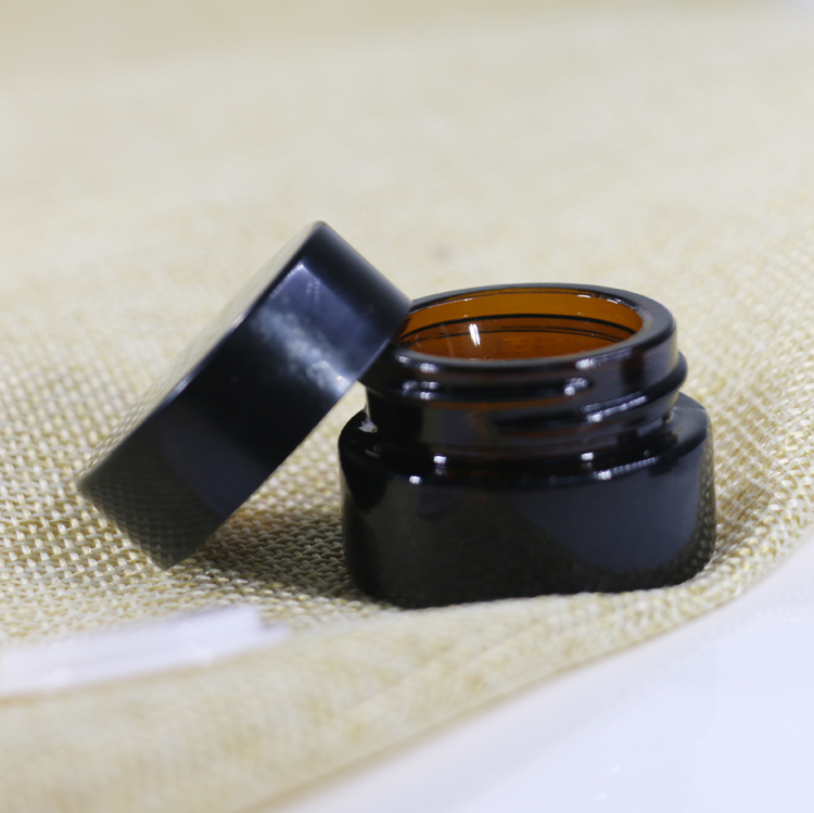 5g Amber glass jar wooden lid hot sale cream bottle 1oz brown glass jar 30ml bamboo lid 50ml cosmetic bottle 100 ml packaging
