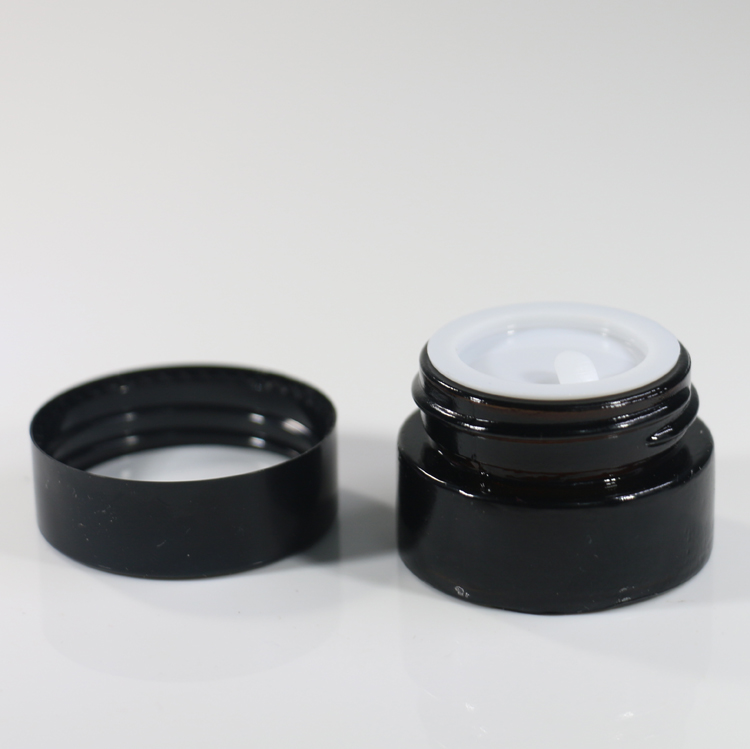 5g Amber glass jar wooden lid hot sale cream bottle 1oz brown glass jar 30ml bamboo lid 50ml cosmetic bottle 100 ml packaging